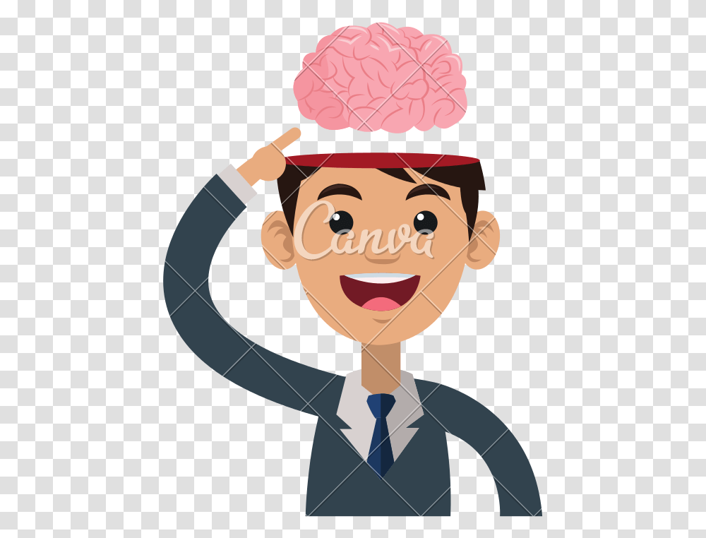 Happy Brain Clipart Cartoon Person With Brain, Face, Elf Transparent Png