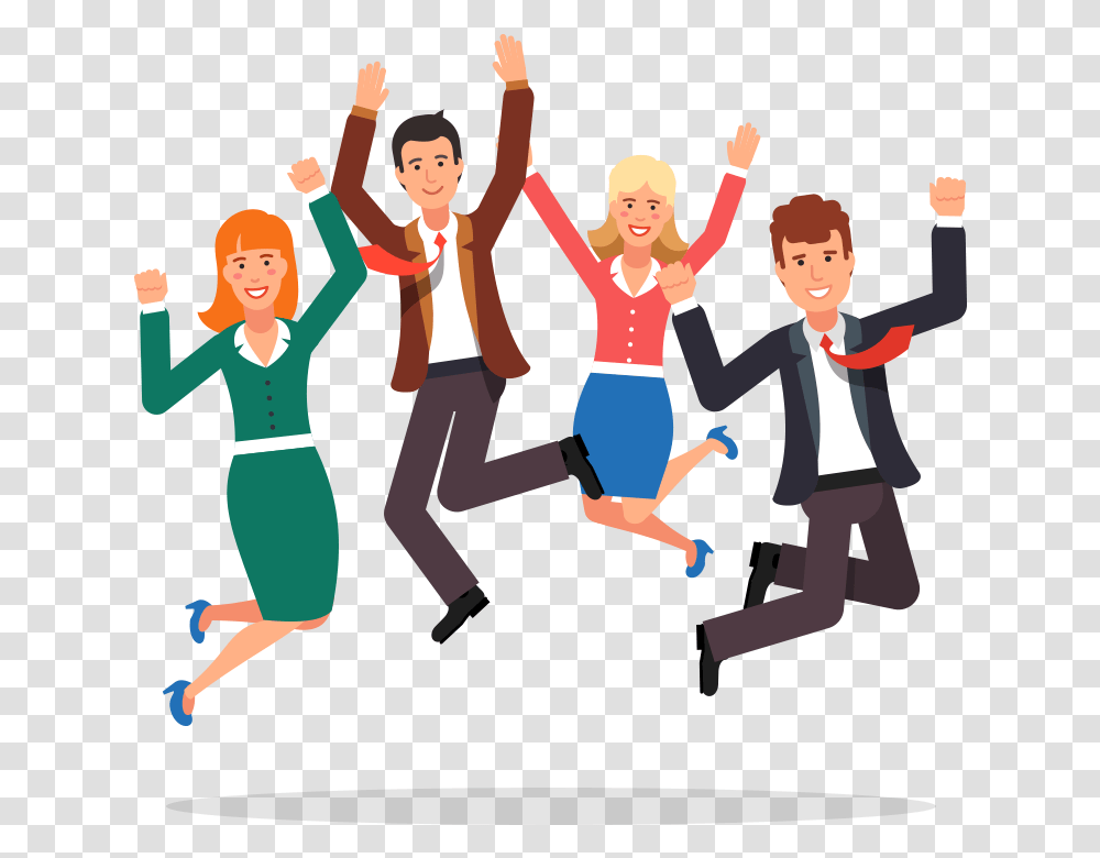 Happy Business People Jumping Download People Celebrating Ransparent Background, Person, Dance Pose, Leisure Activities, Family Transparent Png