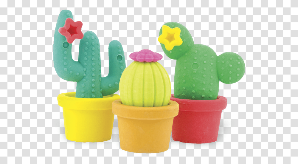 Happy Cactus Eraser Set, Toy, Plant, Photography Transparent Png