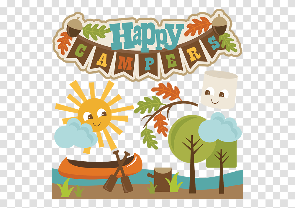 Happy Camper Cute Camp Clip Art, Poster, Advertisement, Angry Birds, Bush Transparent Png