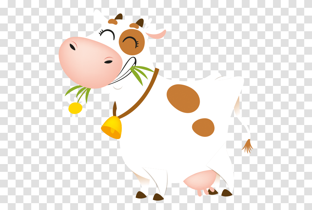Happy Cartoon Cow, Cattle, Mammal, Animal, Dairy Cow Transparent Png