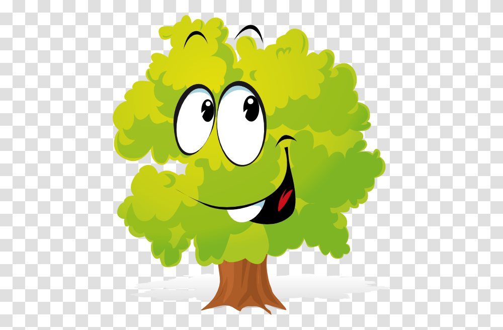 Happy Cartoon Tree Clip Arts For Web, Plant, Green, Floral Design Transparent Png