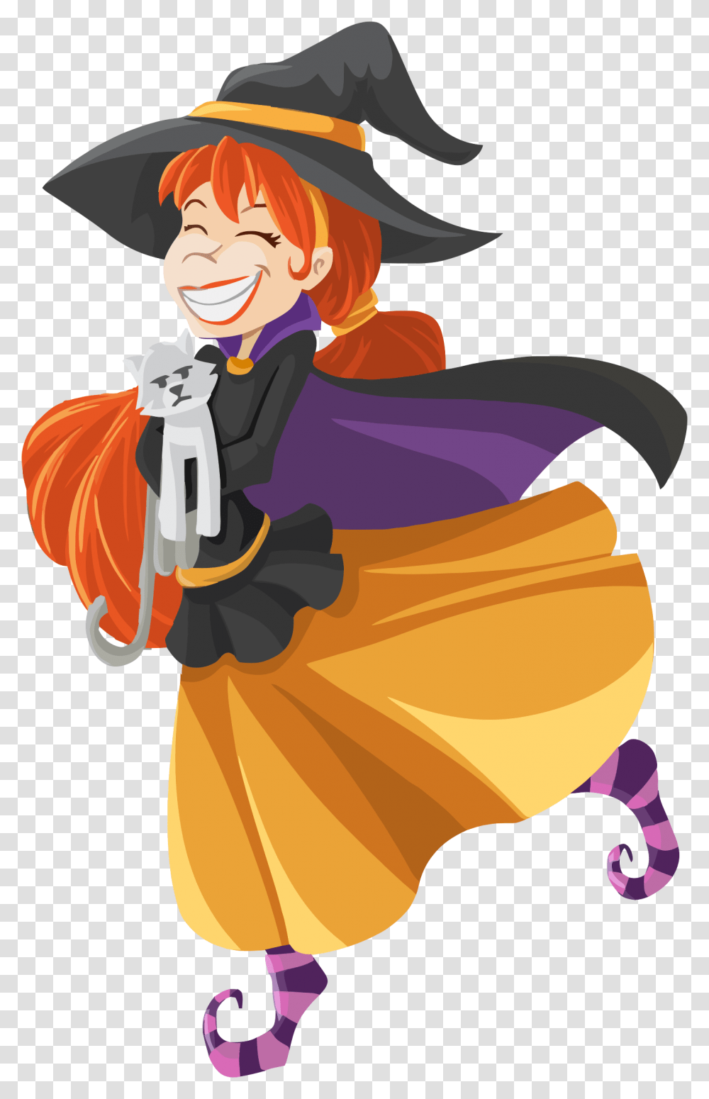 Happy Cartoon Witch Isolated Clip Arts Clipart Cartoon Witch, Person, Human, Performer, Leisure Activities Transparent Png