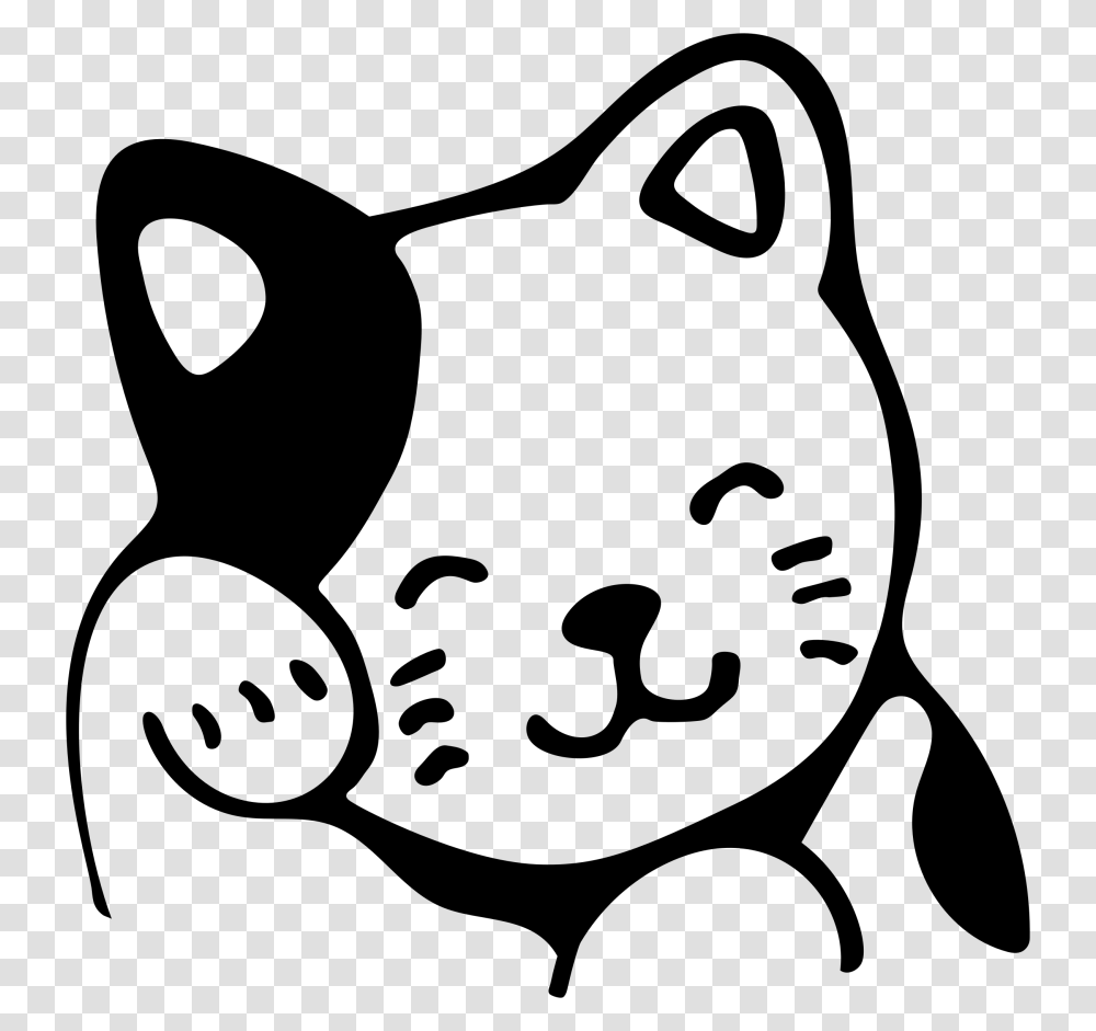 Happy Cat Grooming Itself Vector Cat Free Clipart Free, Gray, World Of Warcraft Transparent Png