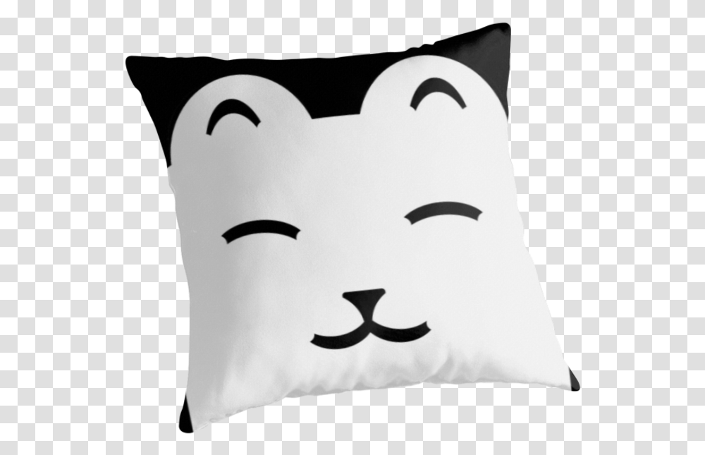 Happy Cat Happy Bear By Dubukat, Pillow, Cushion, Snowman, Winter Transparent Png