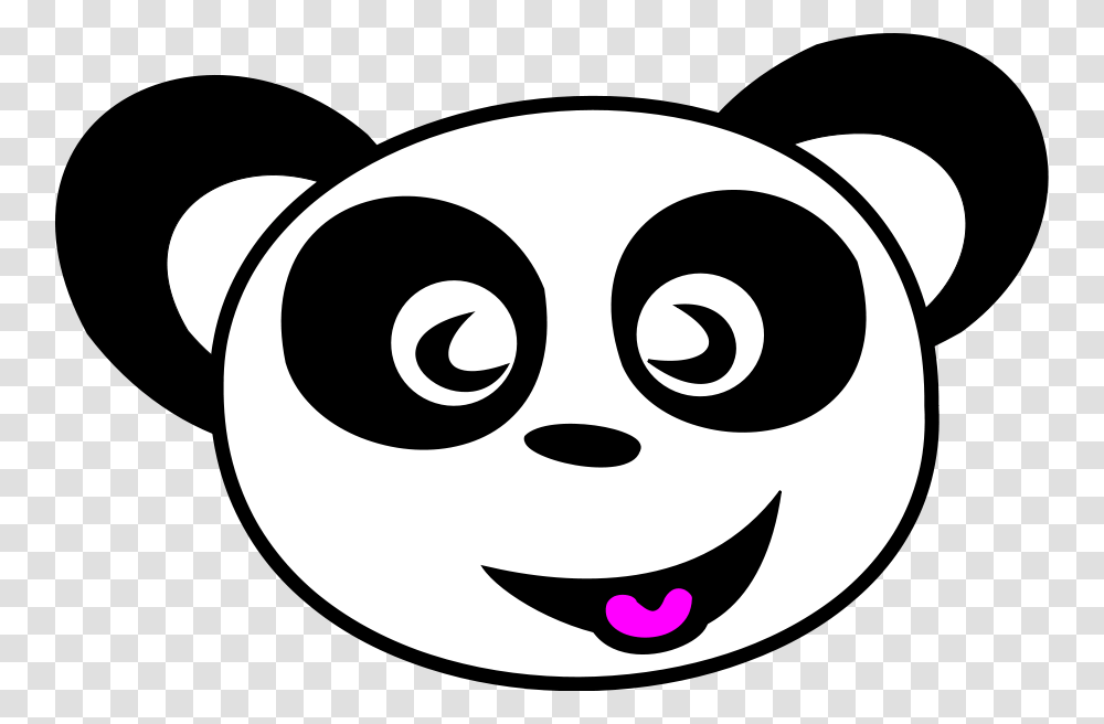 Happy Clipart Images Pictures Panda Face Clip Art Clipart Panda Face, Stencil, Logo, Trademark Transparent Png