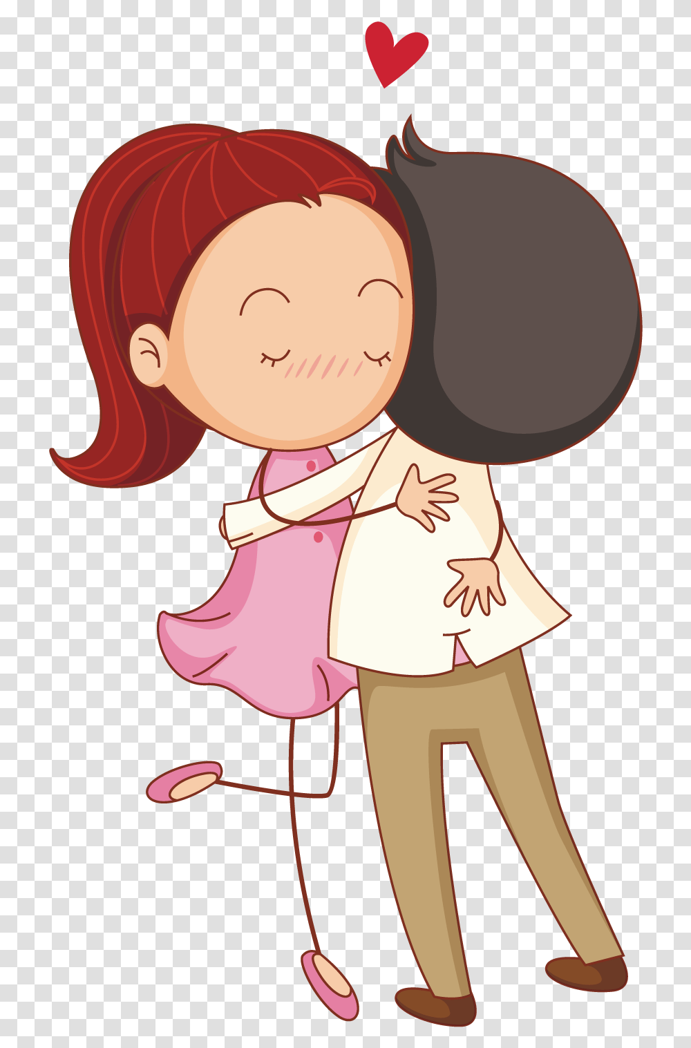 Happy Couple Clipart Hug Cartoon, Female, Girl, Face, Portrait Transparent Png
