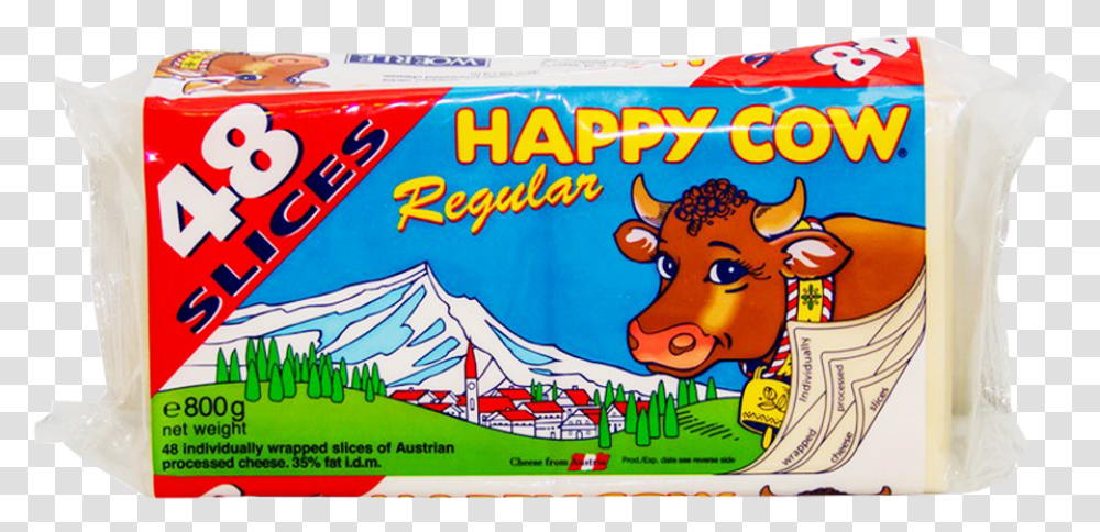 Happy Cow Processed Cheese, Cattle, Mammal, Animal, Label Transparent Png