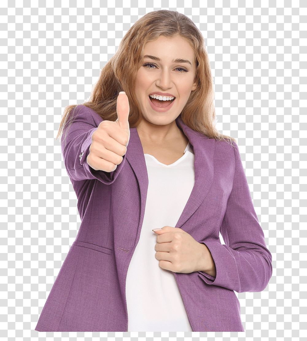 Happy Customer With Thumbs Up Girl, Person, Human, Apparel Transparent Png