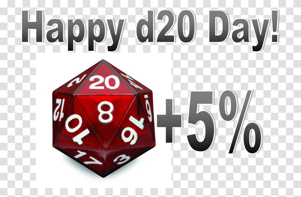 Happy D20 Day, Game, Dice, First Aid Transparent Png