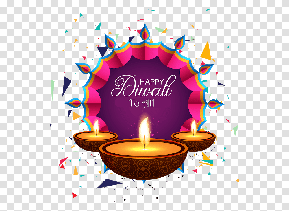 Happy Diwali Greetings 2019, Candle, Paper, Lighting, Confetti Transparent Png