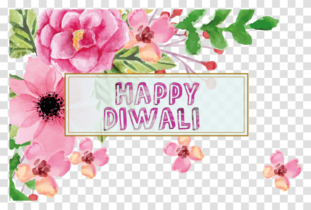 Happy Diwali Images Vector Flower Border Frame Design, Plant, Graphics, Art, Floral Design Transparent Png