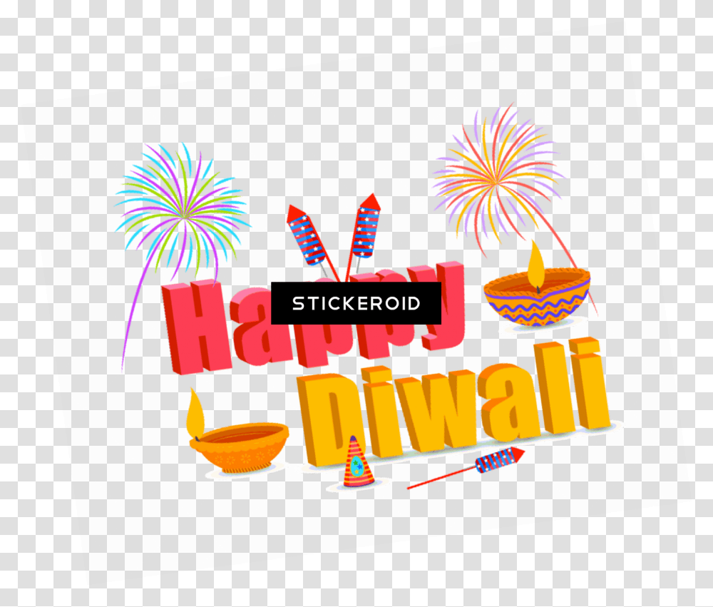 Happy Diwali Wishes Wall Sticker Diwali Sticker, Outdoors, Nature, Night, Fireworks Transparent Png