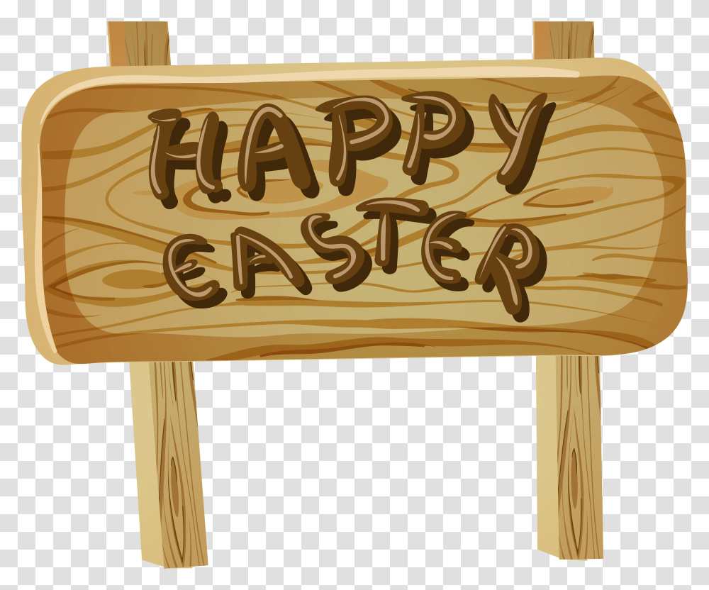Happy Download Free Image Clipart Happy Easter Clip, Sideboard, Furniture, Wood, Text Transparent Png