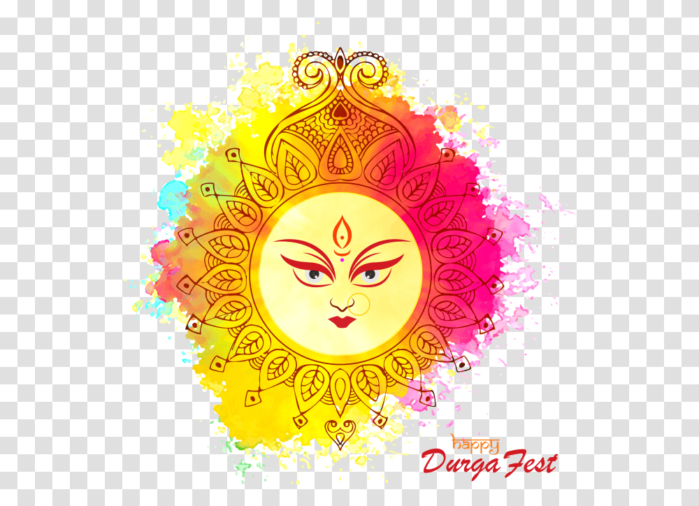Happy Durga Fest Happy Navratri Vector, Floral Design, Pattern Transparent Png