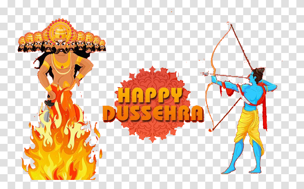 Happy Dussehra 2018 Free Pic Dussehra Banner, Person, Human, Bonfire, Flame Transparent Png