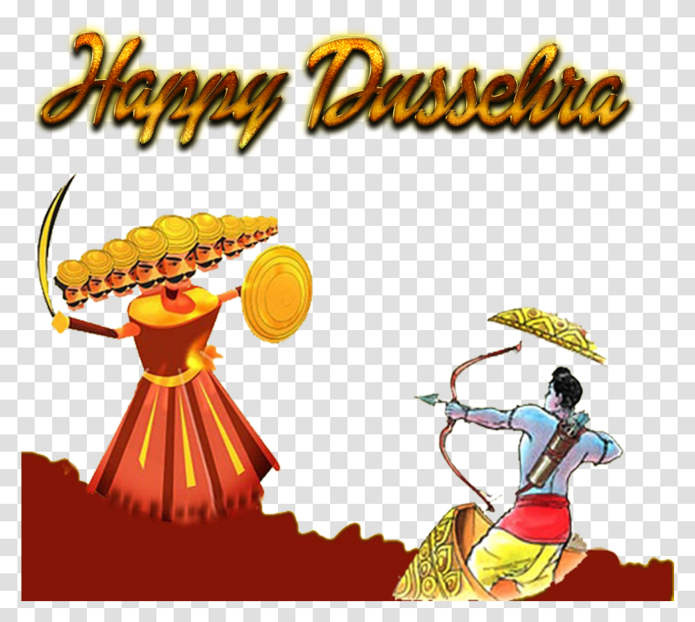 Happy Dussehra Image Vijayadashami, Person, Duel, Leisure Activities, Animal Transparent Png