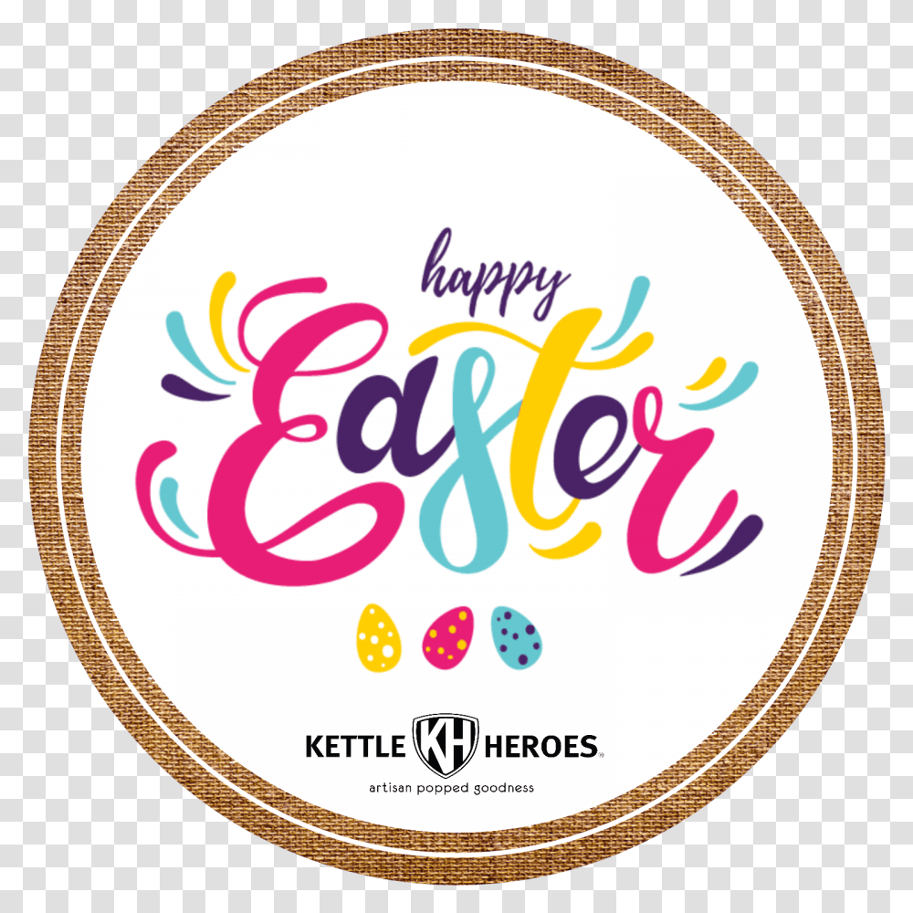 Happy Easter Bright Popcorn Gift Tin Circle, Label, Text, Logo, Symbol Transparent Png