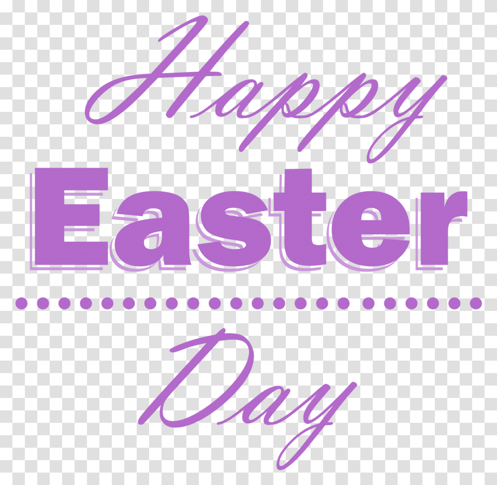Happy Easter Day Picture Calligraphy, Alphabet, Word, Purple Transparent Png