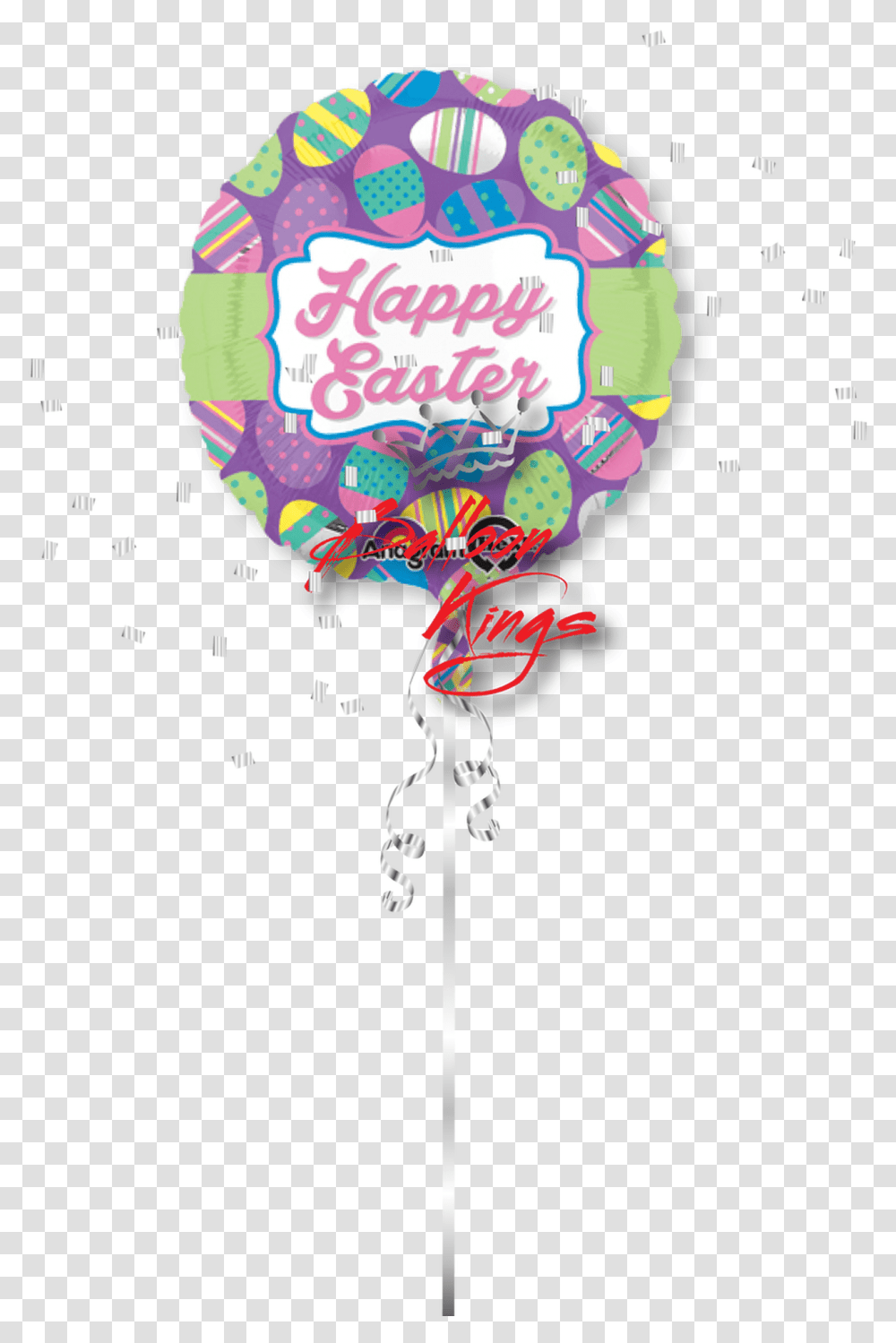 Happy Easter Dots And Stripes D Balloon, Sweets, Food, Confectionery, Lollipop Transparent Png