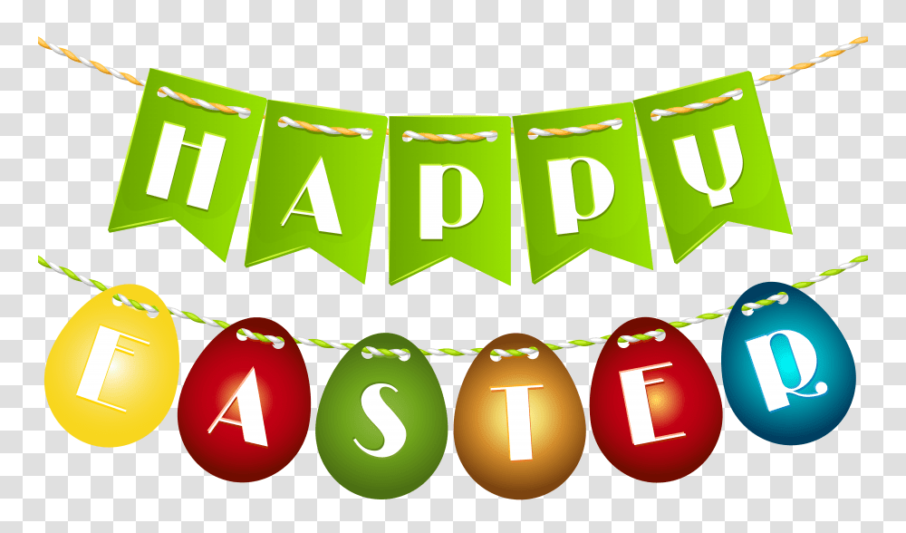 Happy Easter Egg Streamer Clip Art Gallery, Green, Alphabet, Number Transparent Png