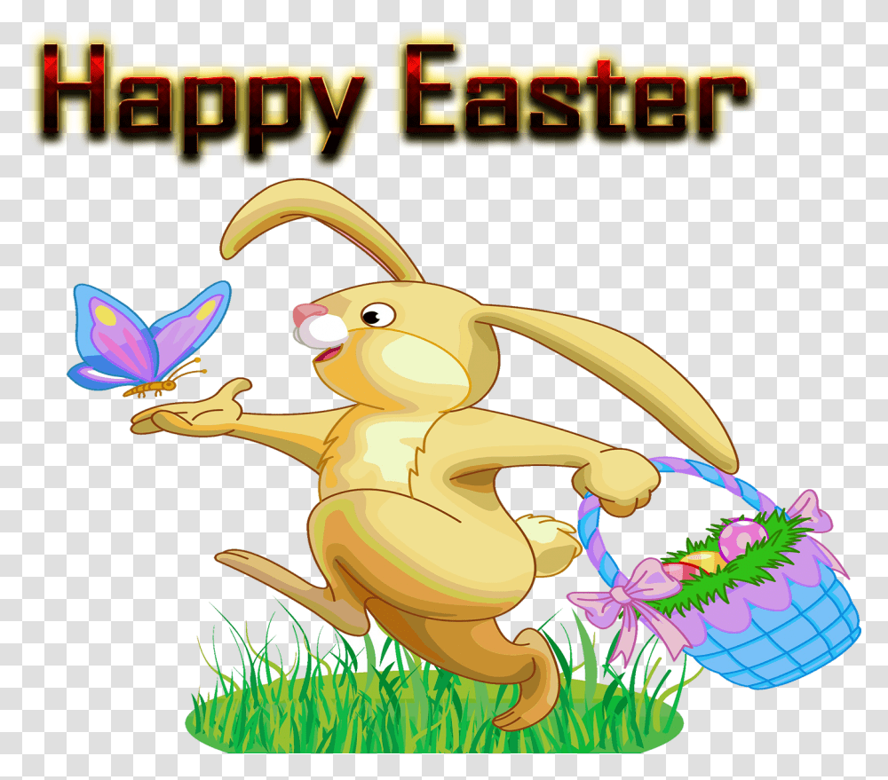 Happy Easter Free Background Easter Bunny Clip Art, Insect, Invertebrate, Animal, Poster Transparent Png