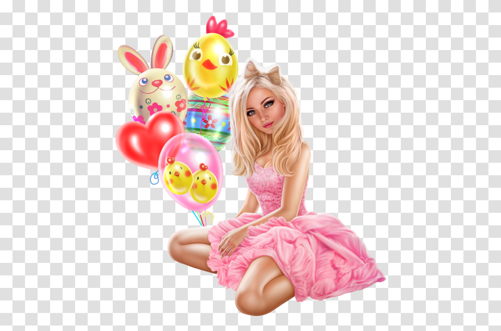 Happy Easter Official Psds Girl 3d Easter, Person, Human, Female, Toy Transparent Png