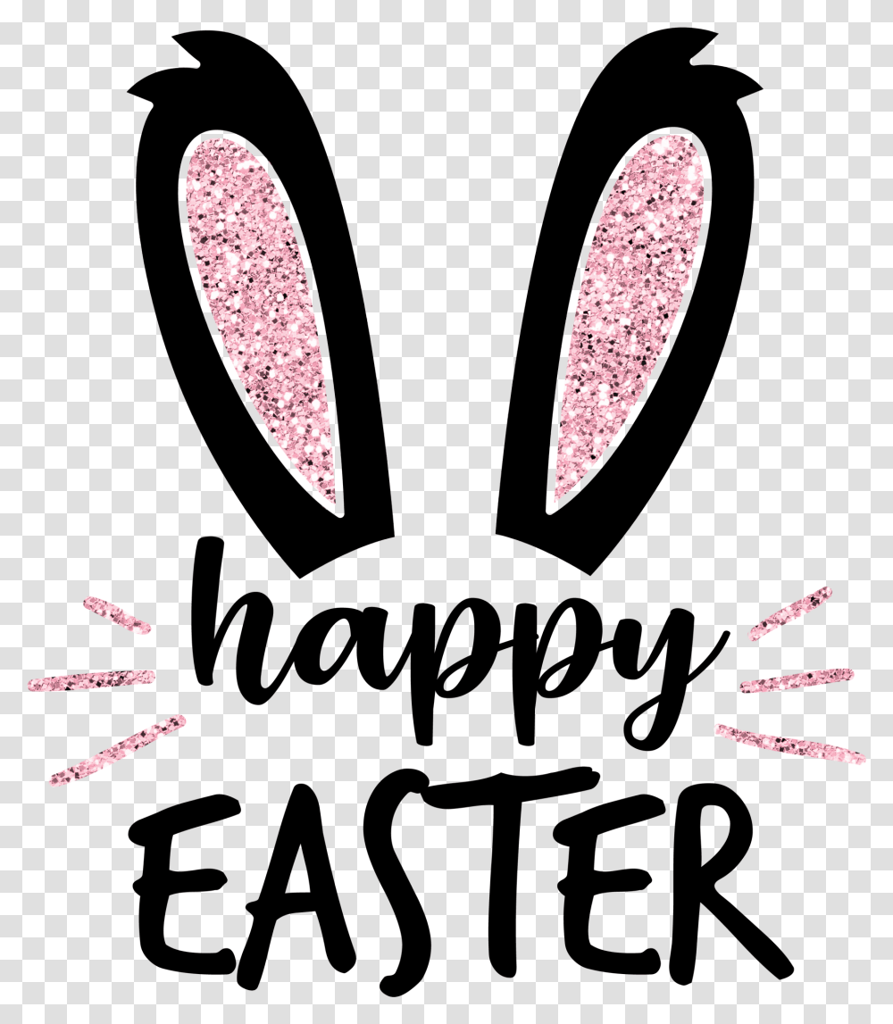 Happy Easter Pink Glitter Bunny EarsquotData Zoomquotcdn Illustration, Accessories, Diamond, Gemstone, Jewelry Transparent Png