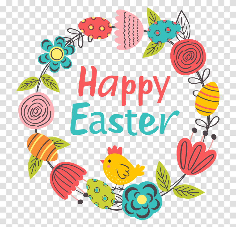 Happy Easter - Nellie Gail Ranch Owners Association Floral Easter Chicken, Text, Graphics, Art, Floral Design Transparent Png