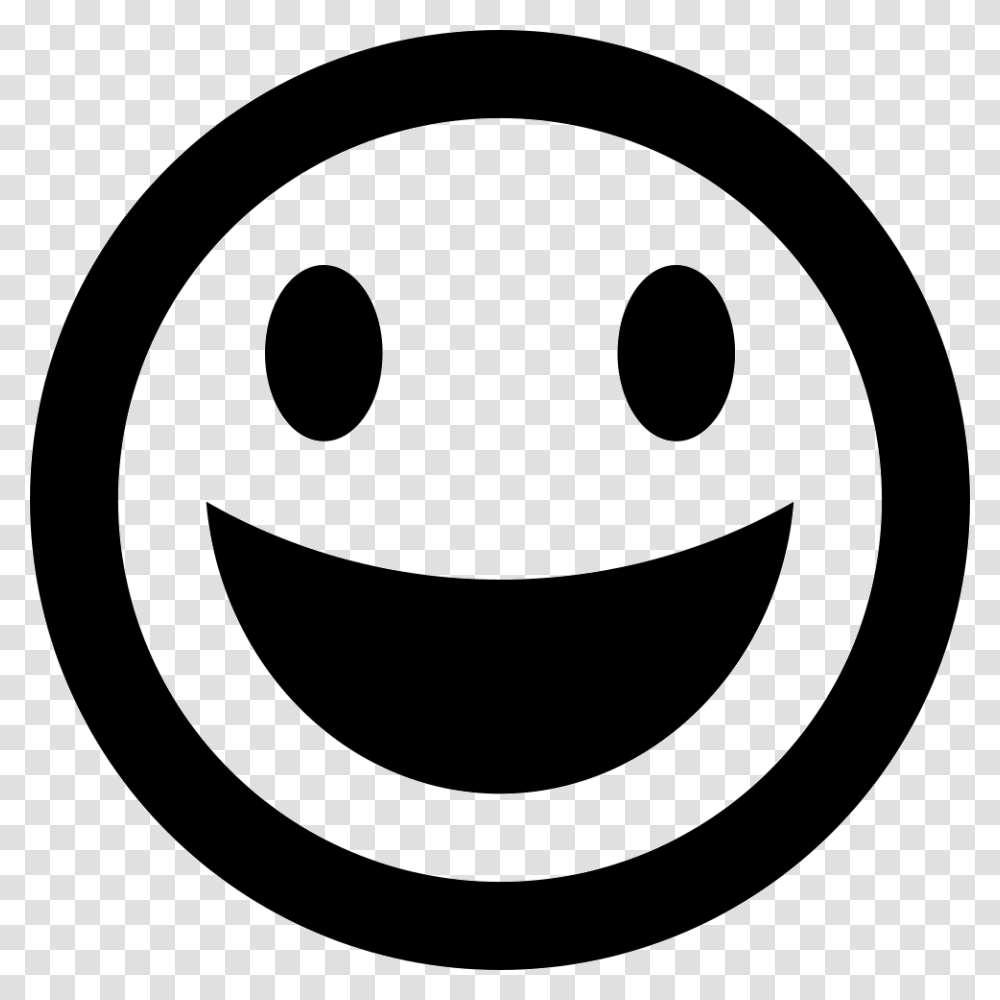 Happy Emoticon Smiley Face Icon Free Download, Stencil, Logo, Trademark Transparent Png