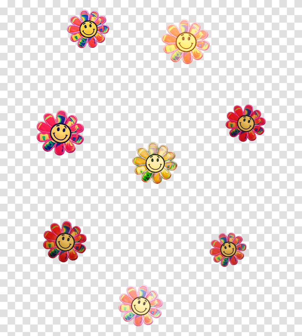 Happy Face Flowers Rain Drops Sunny Floral Design, Pattern, Embroidery Transparent Png