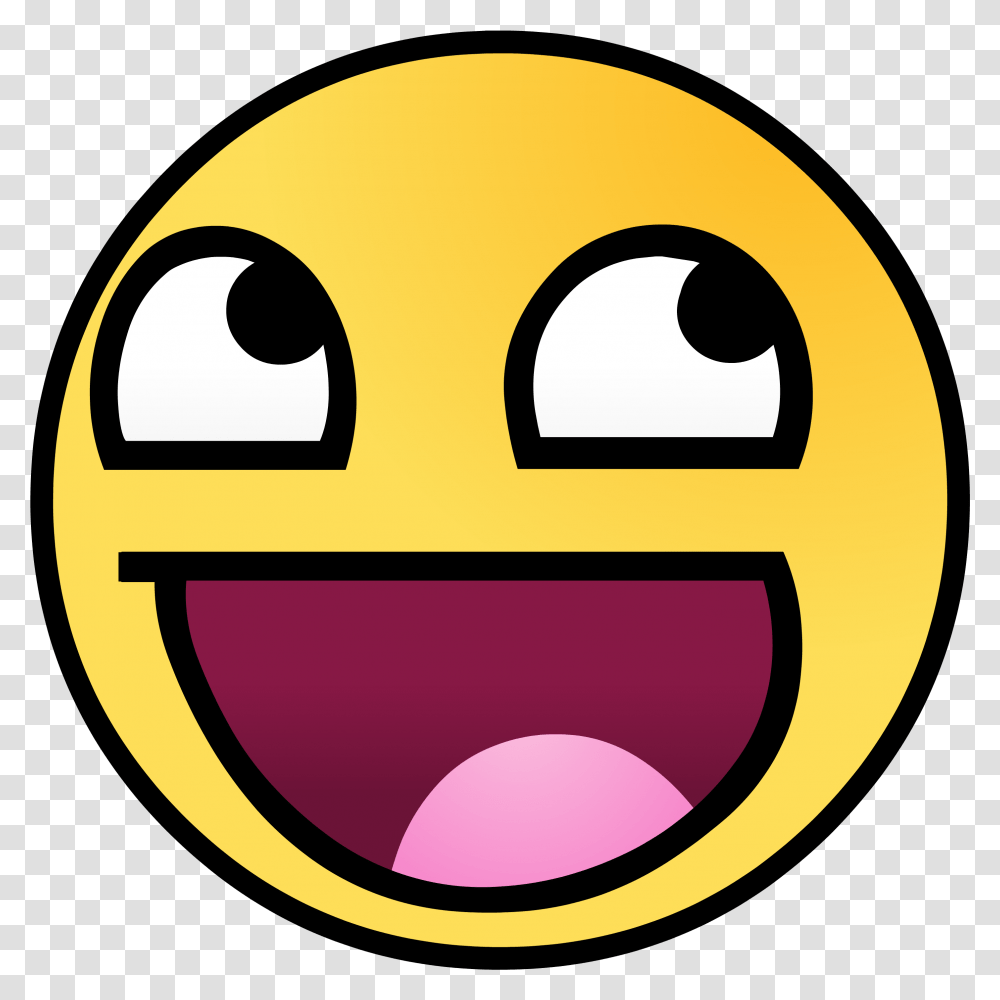 Happy Face Meme Awesome Face, Pac Man, Label Transparent Png