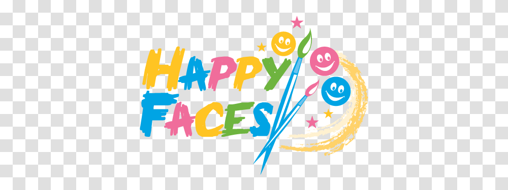 Happy Faces Face Painting Logo, Text, Poster, Advertisement, Wand Transparent Png