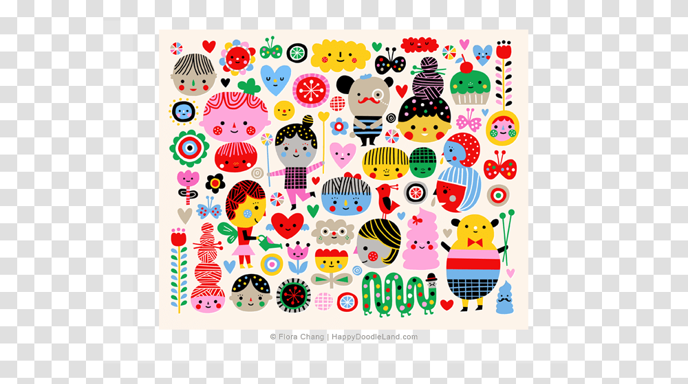 Happy Faces Flora Chang, Doodle, Drawing, Rug Transparent Png