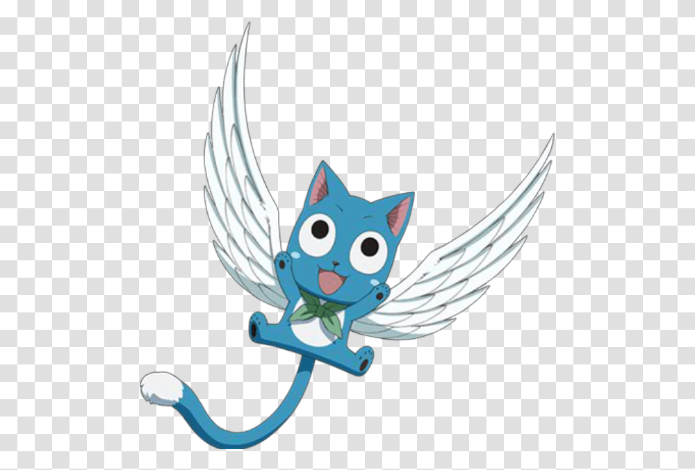 Happy Fairy Tail Characters Happy, Emblem, Cat, Pet Transparent Png