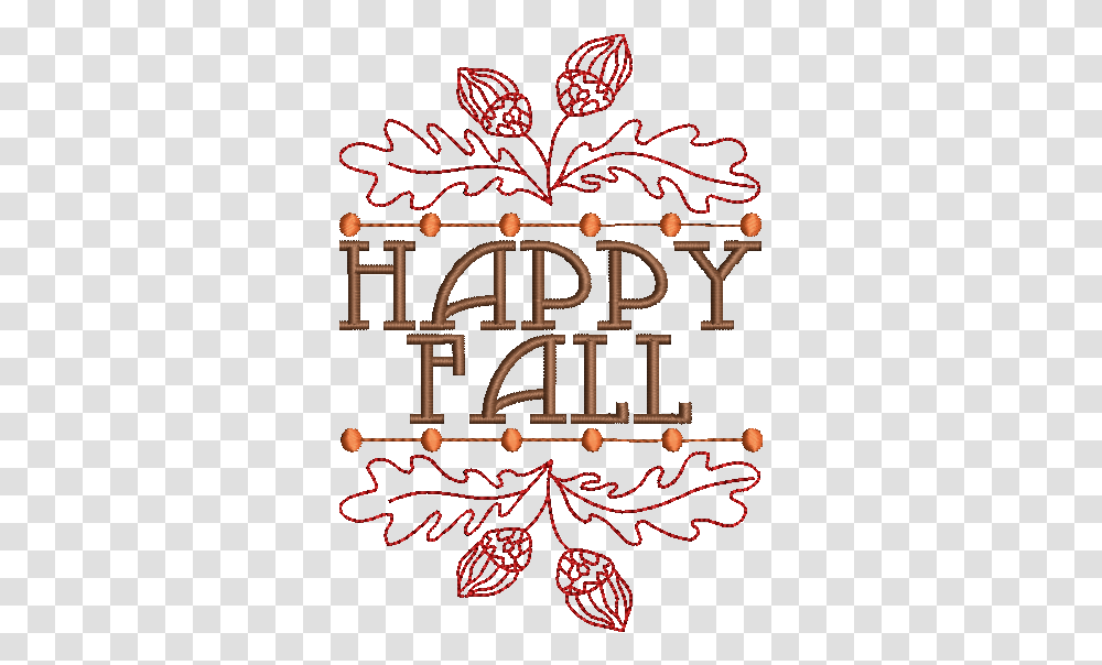 Happy Fall With Sketch Embroidery Design Illustration, Text, Alphabet, Lighting, Diwali Transparent Png