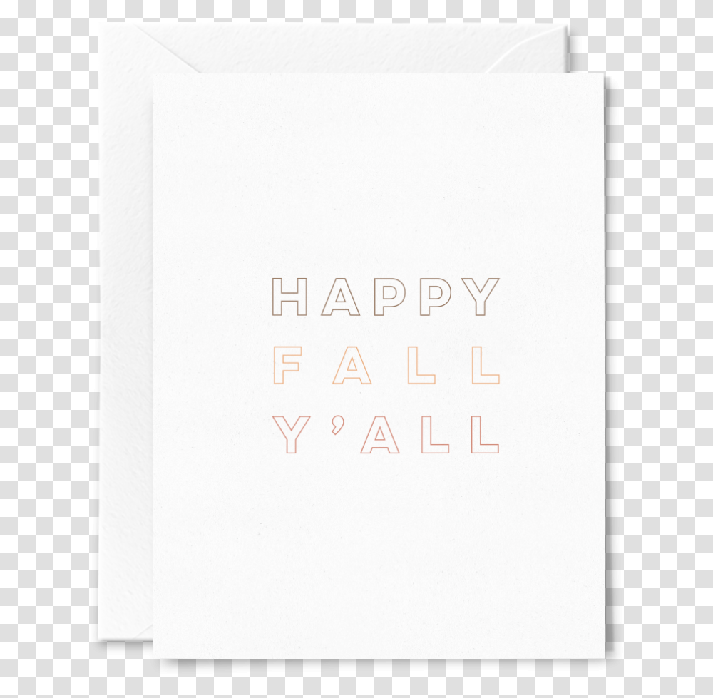 Happy Fall Y All Folded Greeting Card On Linen Cardstock Paper, Page, Alphabet, Letter Transparent Png