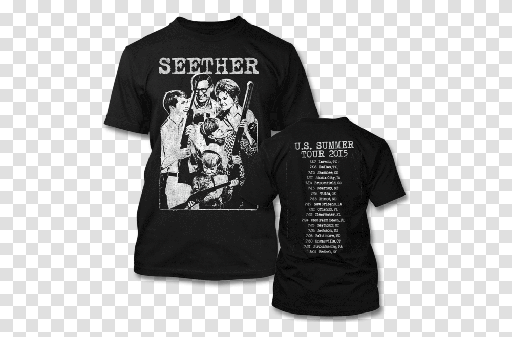 Happy Family 2015 Tour T Shirt Seether The Shirts, Apparel, Sleeve, T-Shirt Transparent Png