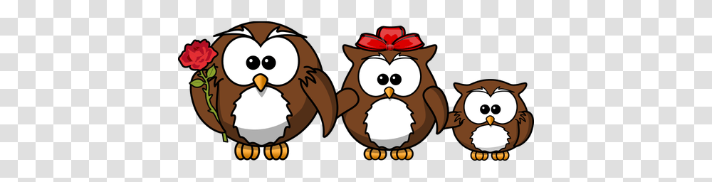 Happy Family Of Owls Vector Illustration, Animal, Bird, Angry Birds, Mammal Transparent Png