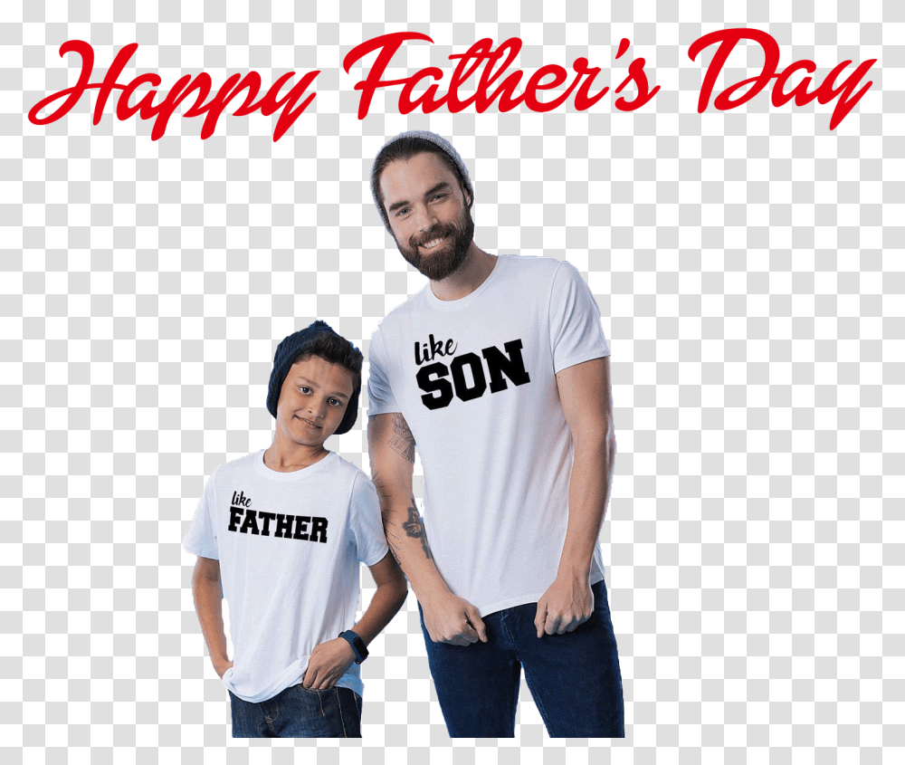 Happy Father's Day Clipart Father'son White Shirt, Person, Sleeve, T-Shirt Transparent Png