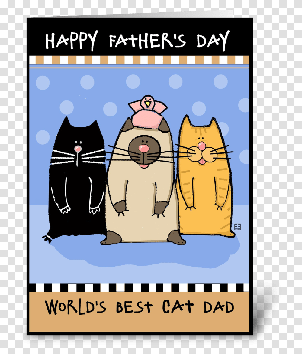 Happy Father's Day World's Best Cat Dad Greeting Card Happy Fathers Day To A Cat Dad, Advertisement, Poster, Flyer, Paper Transparent Png