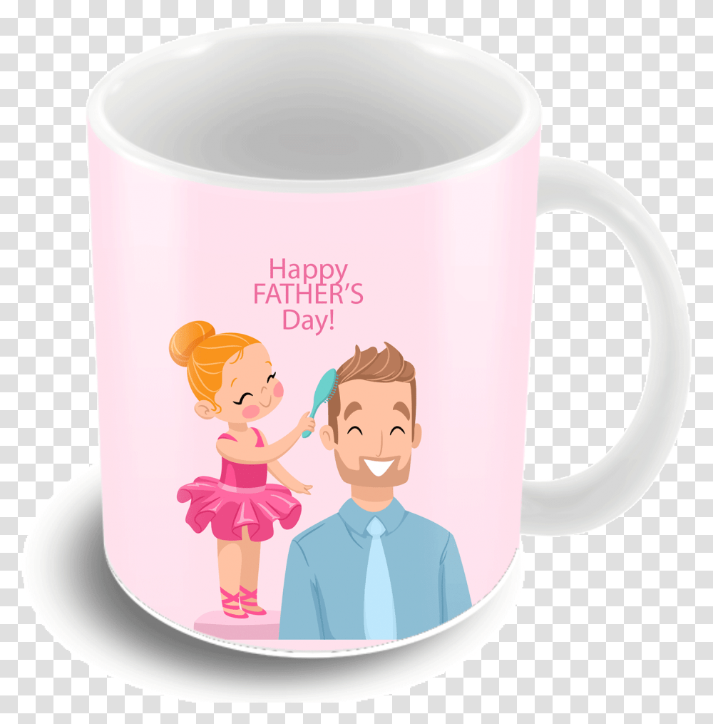 Happy Fathers Day Baby Daughter Coffee Mug Happy Birthday My King Dad, Coffee Cup, Tape, Person, Human Transparent Png