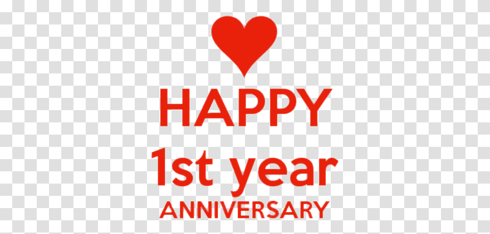 Happy First Anniversary Red Letters First Anniversary, Alphabet, Text, Label, Logo Transparent Png