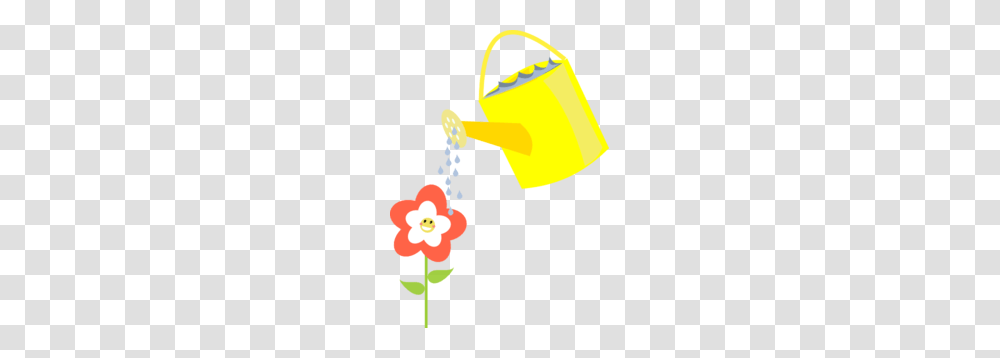 Happy Flower Being Watered Clip Art, Can, Tin, Watering Can Transparent Png