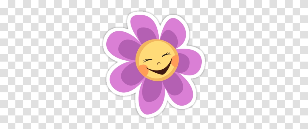 Happy Flower Sticker Happy Flower Clipart, Purple, Graphics, Floral Design, Pattern Transparent Png