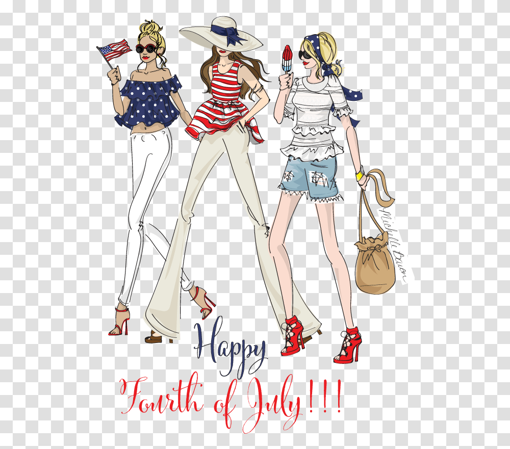 Happy Fourth Of July Lady Cartoon, Person, Human, Doll, Toy Transparent Png