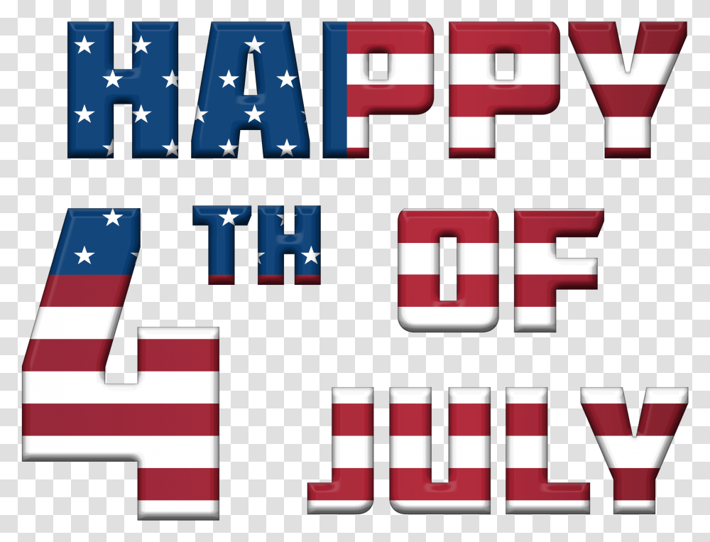 Happy Fourth Of July Text, Word, Alphabet, Number Transparent Png