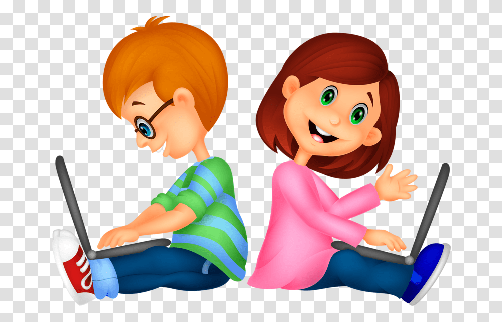 Happy Girl And Boy Cartoon, Person, Human, People Transparent Png