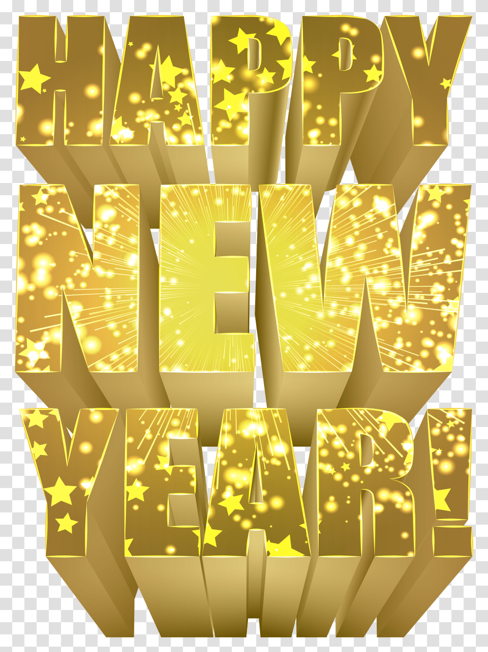 Happy Gold Clip Happy New Year Gold Transparent Png
