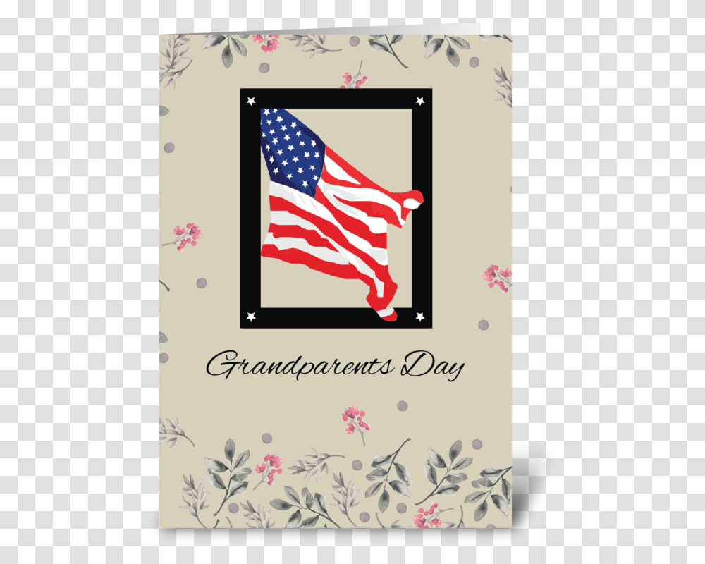 Happy Grandparents Day American Flag Greeting Card Greeting Card For Grandparents Day Transparent Png
